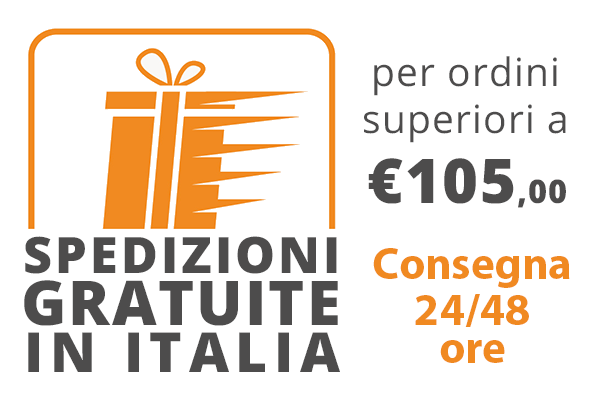 Spedizione gratuita in Italia per ordini superiori a 105€